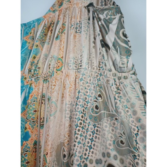 Apt 9 Women Sz L Empire Sleeveless Floral Studded Neckline A Line Flowing Dress - Picture 6 of 16